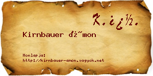 Kirnbauer Ámon névjegykártya